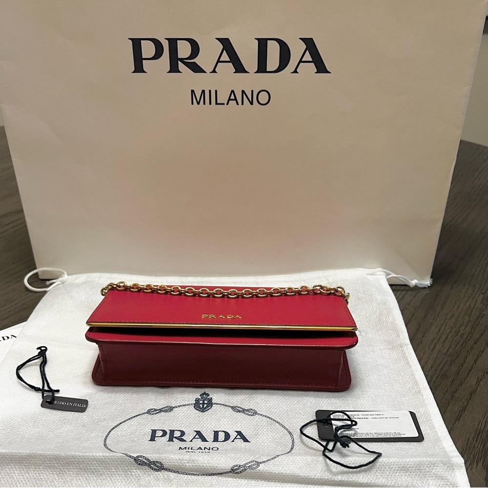 OBO: PRADA Mini Wallet Bag, Fiery Red - Picture 5 of 14